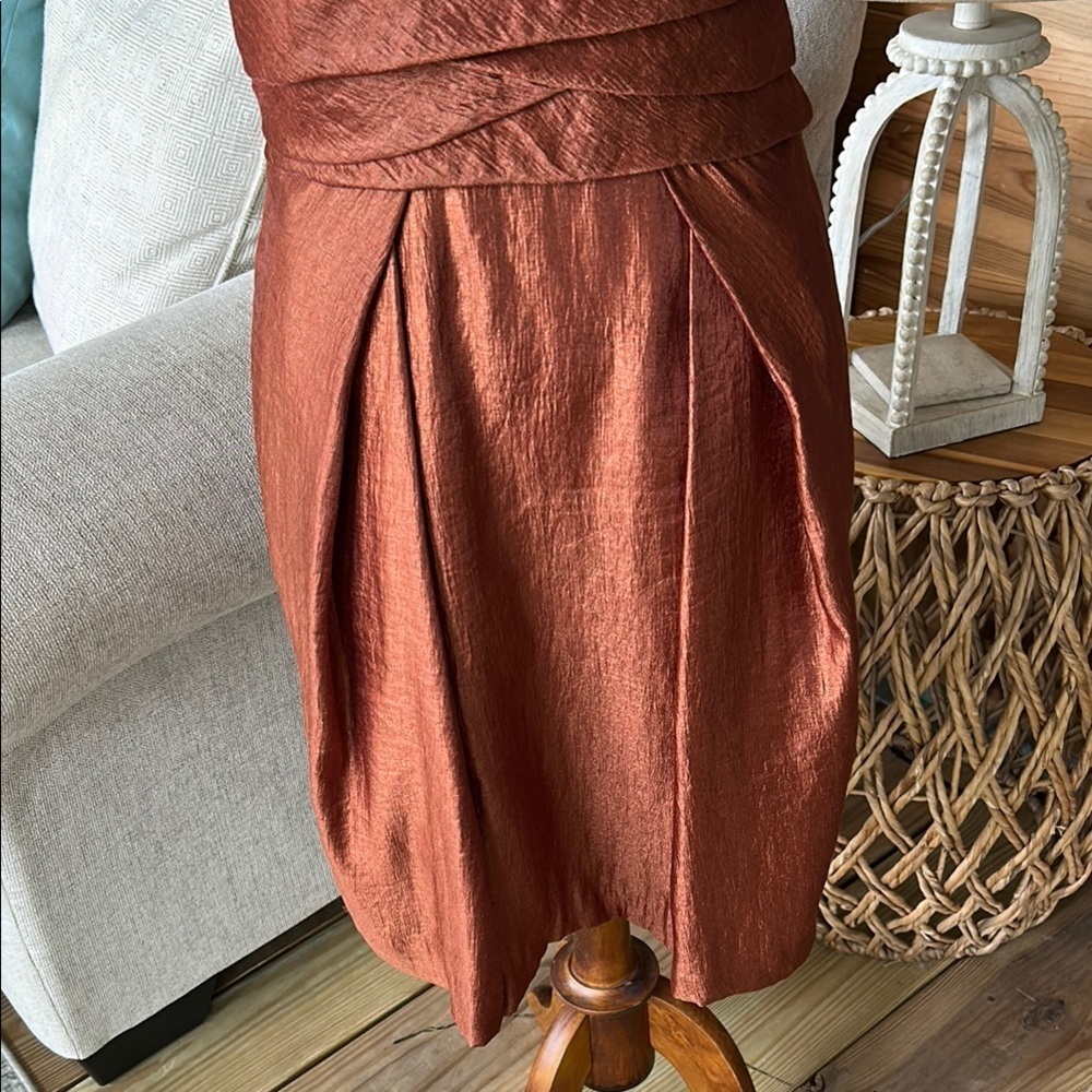 Max & Cleo Strapless Cocktail Dress – Rust Size 6 party wedding - Picture 6 of 10